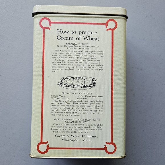 1984 Vintage Reproduction Nabisco Cream of Wheat Metal Lithograph Biscuit Tin - Picture 2 of 6